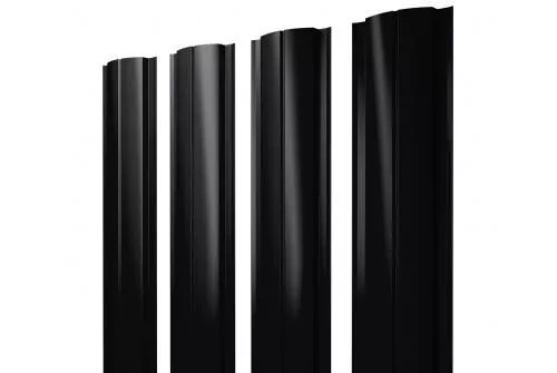 Штакетник Grand Line Slim Полукруглый 0,5 Satin RAL 9005 Черный купить в екатеринбурге