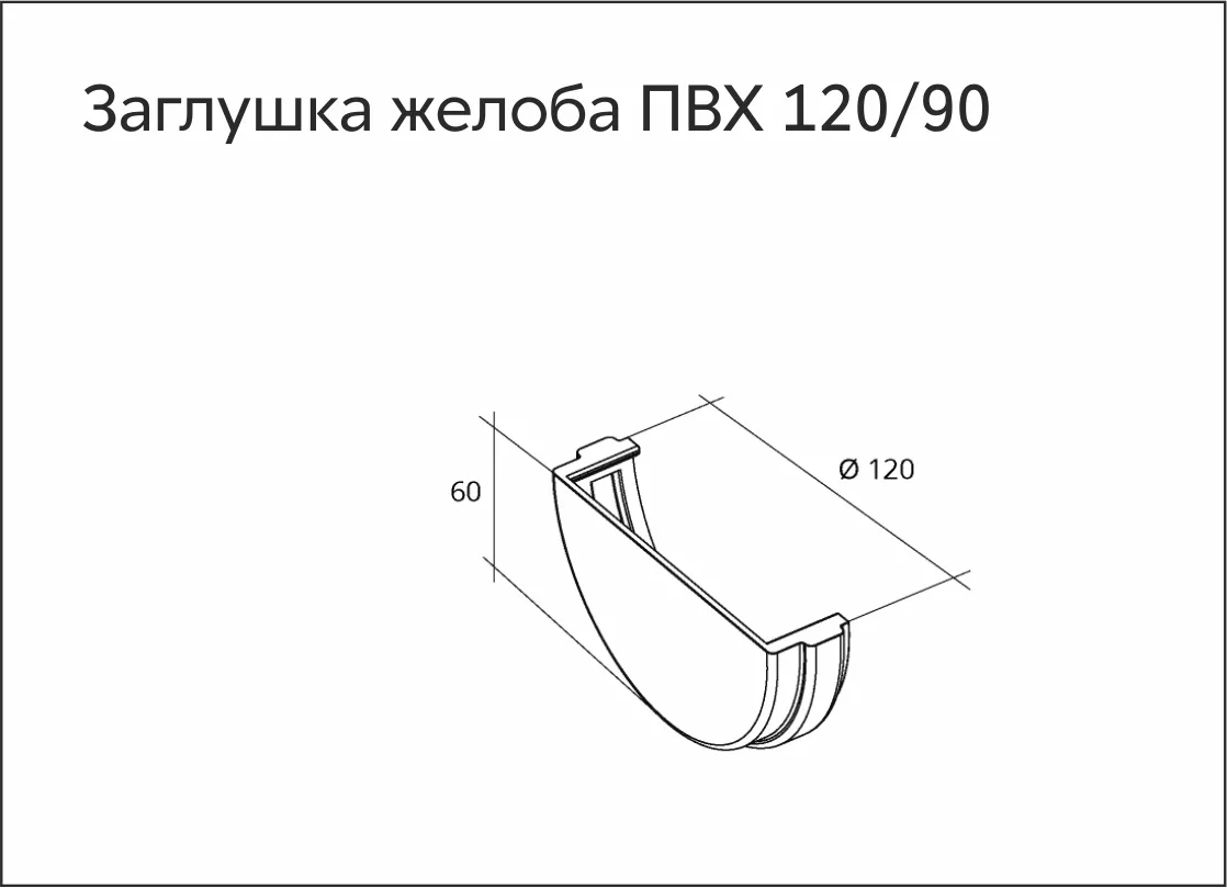 Заглушка желоба универсальная ПВХ Grand Line Стандарт Зеленый купить 