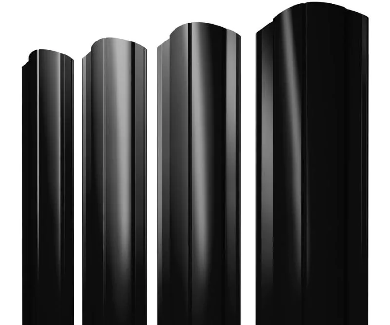 Штакетник Круглый фигурный 0,45 Drap TX RAL 9005 черный купить в екатеринбурге