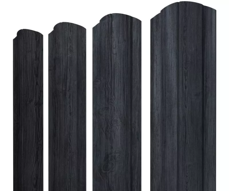 Штакетник Круглый фигурный 0,45 Print Premium Grey Wood TwinColor купить в екатеринбурге