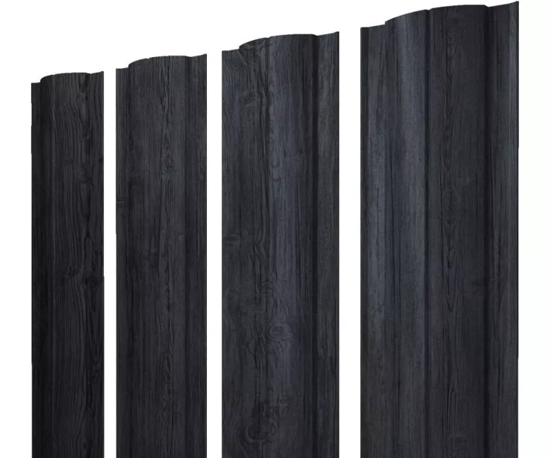 Штакетник Круглый с прямым резом 0,45 Print Premium Grey Wood TwinColor купить в екатеринбурге