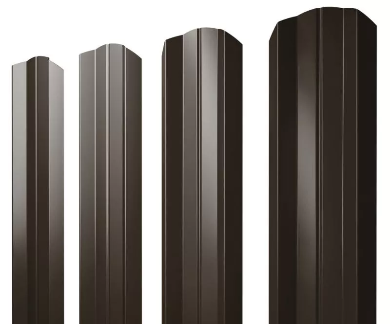 Штакетник М-образный А фигурный 0,5 GreenCoat Pural BT, matt RR 32 темно-коричневый (RAL 8019 серо-коричневый) купить в екатеринбурге