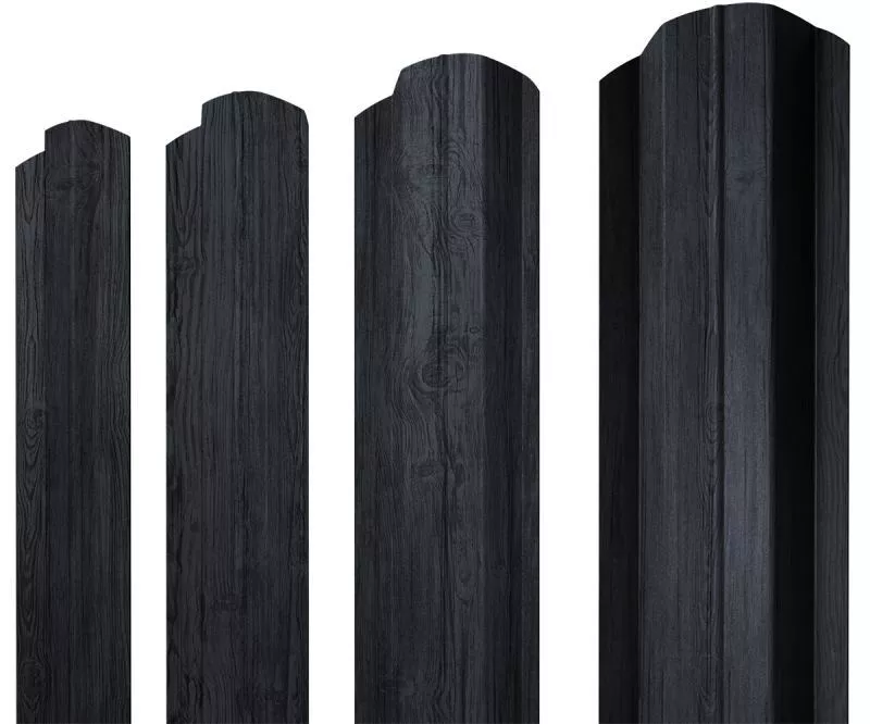 Штакетник М-образный B фигурный 0,45 Print Premium Grey Wood TwinColor купить в екатеринбурге