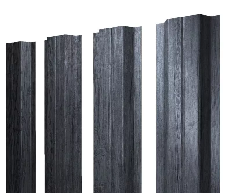 Штакетник П-образный A с прямым резом 0,45 Print Premium Grey Wood TwinColor купить в екатеринбурге