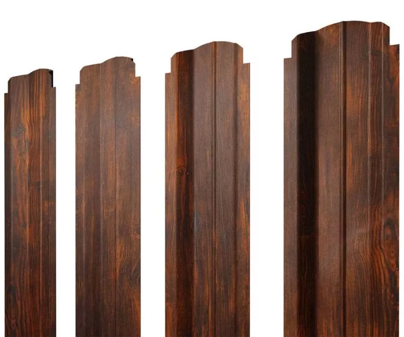 Штакетник П-образный B фигурный 0,45 Print Elite Chestnut Wood TwinColor купить в екатеринбурге