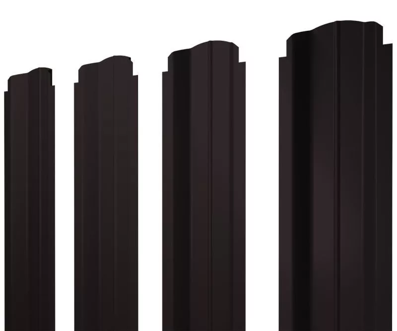 Штакетник П-образный B фигурный 0,5 Drap RAL 9005 черный купить в екатеринбурге