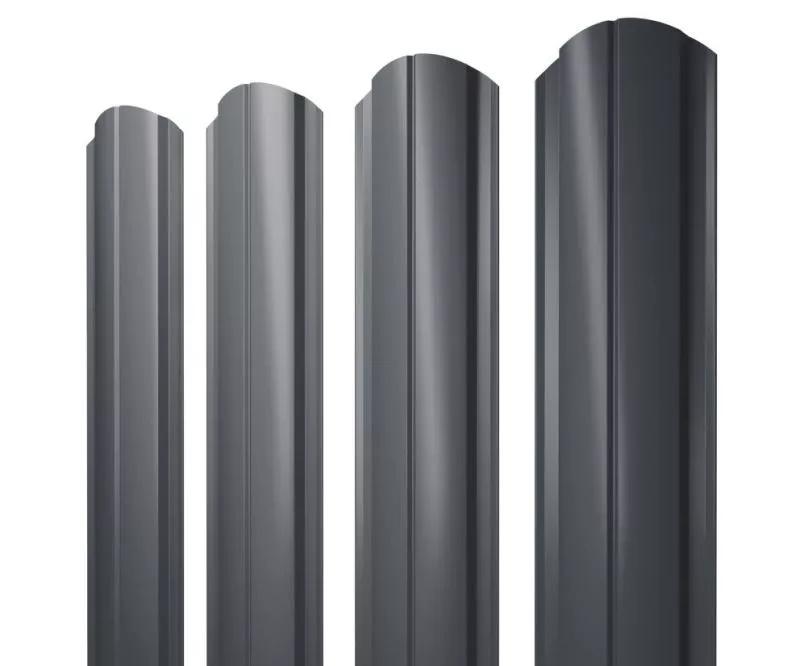 Штакетник Полукруглый Slim фигурный 0,45 Drap TR RAL 7024 мокрый асфальт купить в екатеринбурге