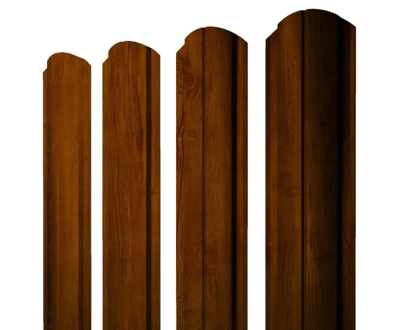 Штакетник Полукруглый Slim фигурный 0,45 Print Premium Golden Wood Intense FTC купить в екатеринбурге