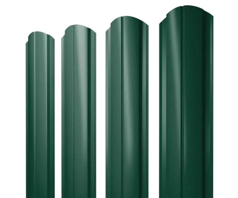 Штакетник Полукруглый Slim фигурный 0,5 Satin Matt RAL 6005 зеленый мох купить в екатеринбурге