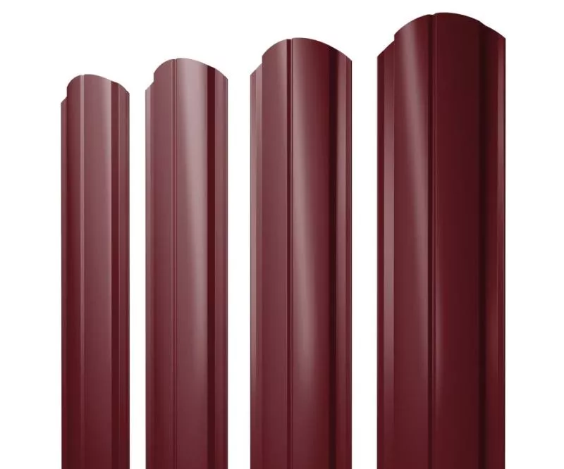 Штакетник Полукруглый Slim фигурный 0,5 Satin Matt TX RAL 3005 красное вино купить в екатеринбурге