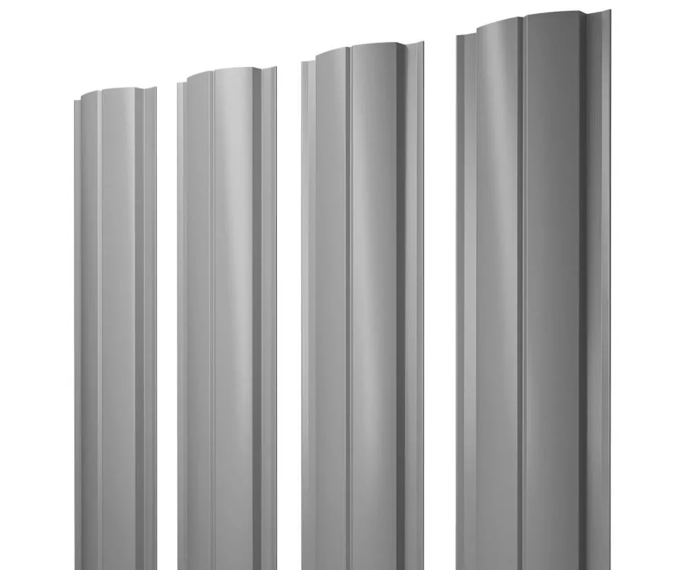 Штакетник Полукруглый Slim с прямым резом 0,4 PE-Double RAL 7004 сигнальный серый купить в екатеринбурге