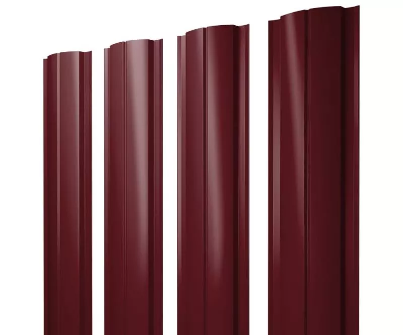 Штакетник Полукруглый Slim с прямым резом 0,45 Drap TR RAL 3005 красное вино купить в екатеринбурге
