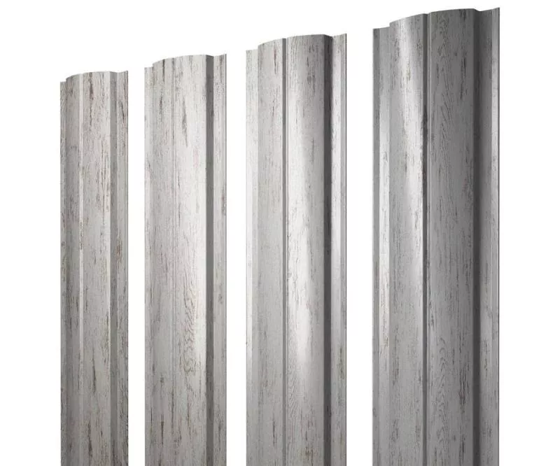 Штакетник Полукруглый Slim с прямым резом 0,45 Print Elite Snow Wood TwinColor купить в екатеринбурге