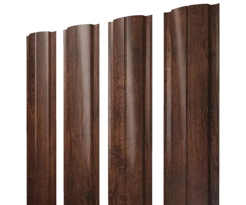 Штакетник Полукруглый Slim с прямым резом 0,45 Print Premium Cherry Wood Dark FTC купить в екатеринбурге