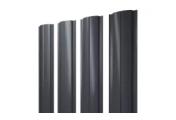 Штакетник Полукруглый Slim с прямым резом 0,5 Satin Matt TX RAL 7024 мокрый асфальт – Купить оптом и в розницу