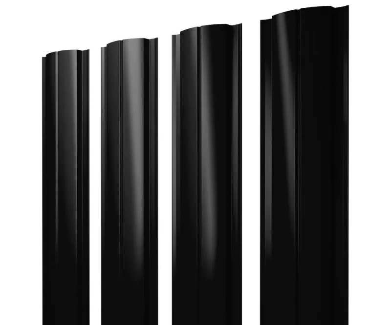 Штакетник Полукруглый Slim с прямым резом 0,5 Satin Matt TX RAL 9005 черный купить в екатеринбурге