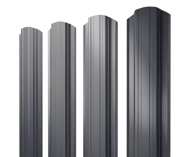 Штакетник Прямоугольный фигурный 0,5 GreenCoat Pural BT, matt RR 23 темно-серый (RAL 7024 мокрый асфальт) купить в екатеринбурге