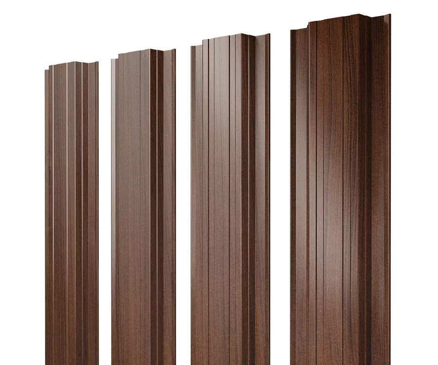 Штакетник Прямоугольный с прямым резом 0,45 Print Elite Choco Wood TwinColor купить 