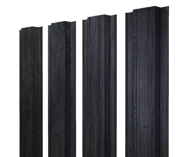 Штакетник Прямоугольный с прямым резом 0,45 Print Premium Grey Wood TwinColor купить в екатеринбурге