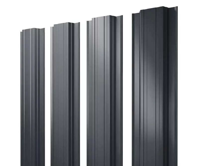 Штакетник Прямоугольный с прямым резом 0,5 GreenCoat Pural BT, matt RR2H3 (RAL 7016 антрацитово-серый) купить в екатеринбурге