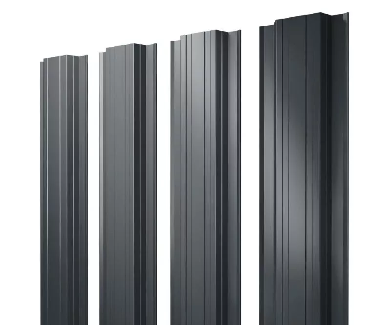 Штакетник Прямоугольный с прямым резом 0,5 PurPro Matt 275 RAL 7016 антрацитово-серый купить в екатеринбурге