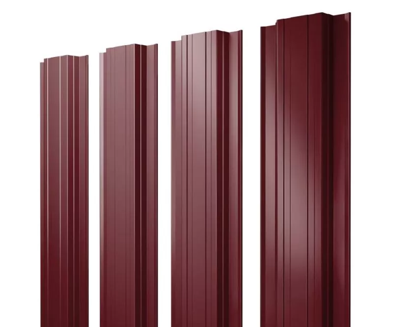 Штакетник Прямоугольный с прямым резом 0,5 Satin Matt TX RAL 3005 красное вино купить в екатеринбурге