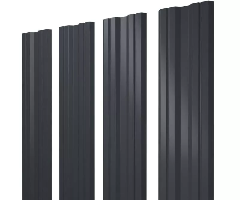 Штакетник Twin с прямым резом 0,45 Drap TwinColor RAL 7024 мокрый асфальт купить в екатеринбурге