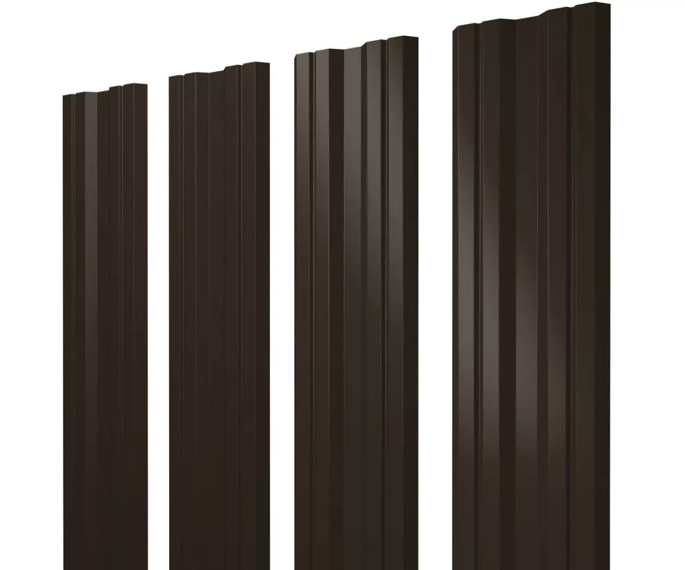 Штакетник Twin с прямым резом 0,5 GreenCoat Pural BT, matt RR 32 темно-коричневый (RAL 8019 серо-коричневый) купить в екатеринбурге