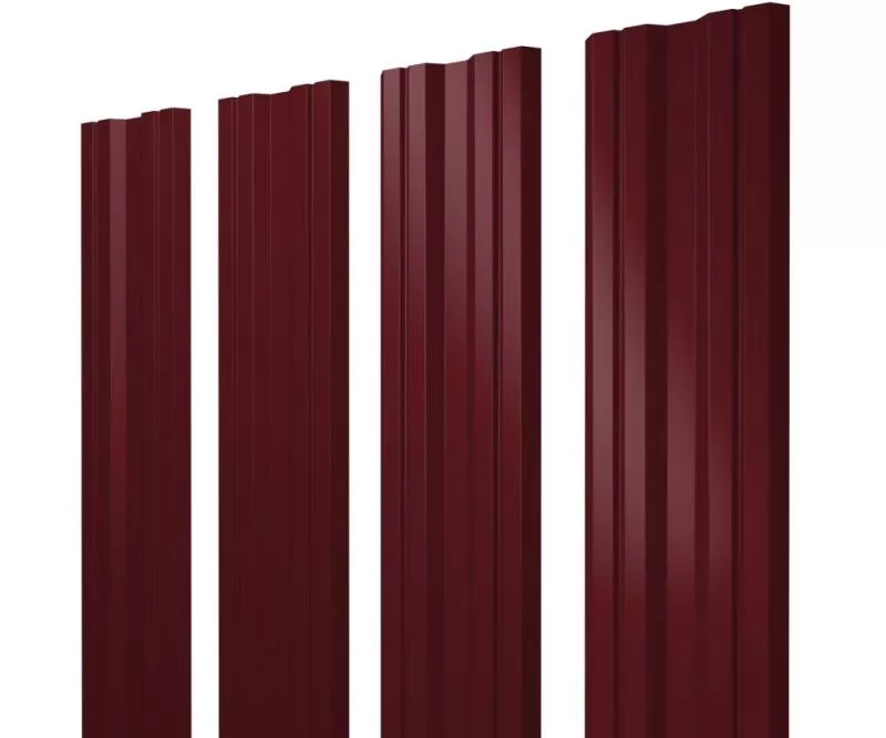 Штакетник Twin с прямым резом 0,5 Satin Matt RAL 3005 красное вино купить в екатеринбурге