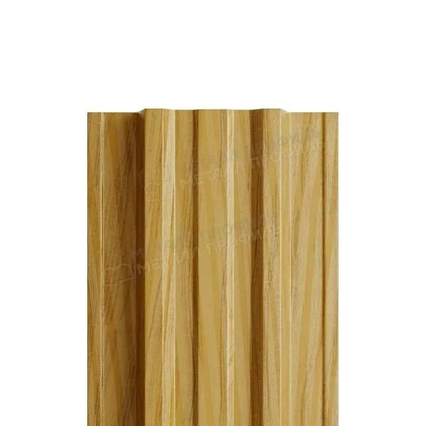 Штакетник металлический МЕТАЛЛ ПРОФИЛЬ TRAPEZE-T 16,5х118 (ECOSTEEL_T-01-Персик. Дерево-0.5) купить в екатеринбурге
