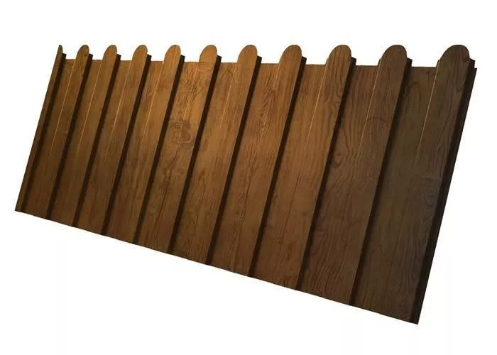 Профнастил C8 A для забора фигурный Grand Line Print Premium РФ 0,45 мм Golden Wood Золотой Дуб купить в екатеринбурге