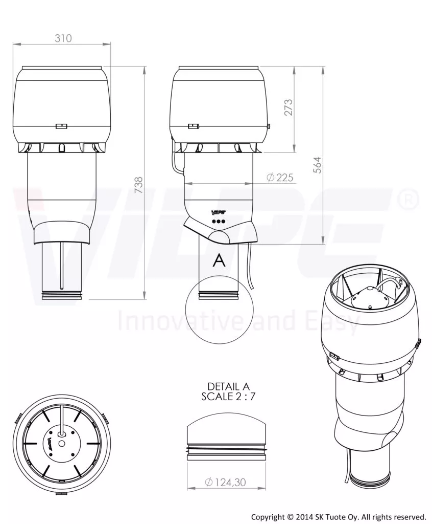 Вентилятор Е190 P 125/500 красный купить 