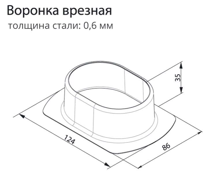 Воронка врезная Grand Line Vortex 127мм RAL 8017 Коричневый (полиэстер) купить 