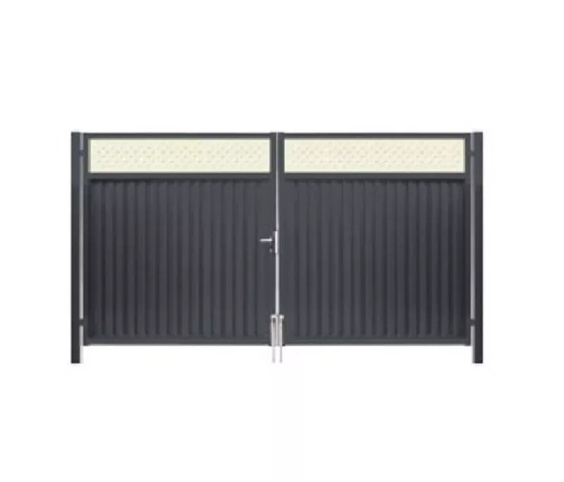 Ворота Estet Plus 2,4х3,6 RAL 7024/1014 Мокрый асфальт GL купить в екатеринбурге