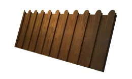 Профнастил C8 A для забора фигурный Grand Line Print-double Elite 0,45 мм Golden Wood Золотой Дуб купить в екатеринбурге