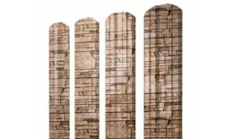 Штакетник Grand Line Twin фигурный 0,45 Print Elite Sand Stone Камень песчаник купить в екатеринбурге