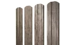 Штакетник Grand Line Twin фигурный 0,45 Print Premium РФ Silver Wood Серебряное дерево купить в екатеринбурге