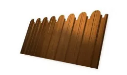 Профнастил C10 A для забора фигурный Grand Line Print Elite 0,45 мм с пленкой Golden Wood Золотой Дуб купить в екатеринбурге