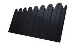 Профнастил C10 A для забора фигурный Grand Line Satin 0,5 мм с пленкой RAL 7024 Мокрый асфальт купить в екатеринбурге