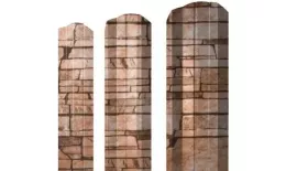 Штакетник Grand Line М-образный А фигурный 0,45 Print Elite Sand Stone Камень песчаник купить в екатеринбурге