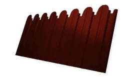 Профнастил C10 B для забора фигурный Grand Line Satin 0,5 мм с пленкой RAL 3009 оксидно-красный купить в екатеринбурге