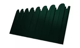 Профнастил C10 B для забора фигурный Grand Line Drap 0,45 мм с пленкой RAL 6005 Зеленый мох купить в екатеринбурге