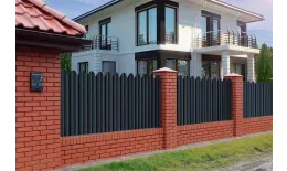 Штакетник Grand Line П-образный А фигурный 0,45 Drap RAL 9005 Черный купить в екатеринбурге
