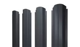 Штакетник Grand Line П-образный А фигурный 0,5 Rooftop Matte Стальной бархат RAL 7024 Мокрый асфальт купить в екатеринбурге