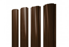 Штакетник Grand Line Slim Полукруглый 0,45 Print Elite Choco Wood Шоколадное дерево купить 