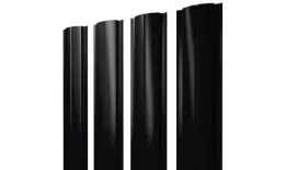 Штакетник Grand Line Slim Полукруглый 0,5 Quarzit Lite  RAL 9005 Черный купить в екатеринбурге