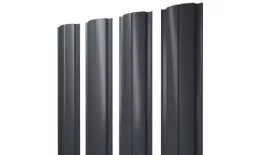 Штакетник Grand Line Slim Полукруглый 0,5 Satin RAL 7024 Мокрый асфальт купить в екатеринбурге