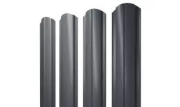 Штакетник Grand Line Slim Полукруглый фигурный 0,5 Atlas RAL 7024 Мокрый асфальт купить в екатеринбурге