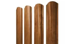 Штакетник Grand Line Slim Полукруглый фигурный 0,45 Print Elite Golden Wood Золотой Дуб купить в екатеринбурге