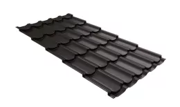 Металлочерепица GL Kvinta Plus 3D 0,5 GreenCoat Pural RAL 8019 Темно-коричневый купить в екатеринбурге